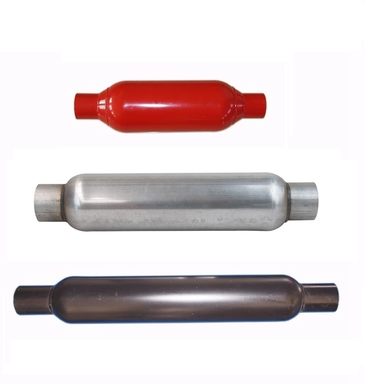 Bright Red Color Glasspack Resonator Muffler